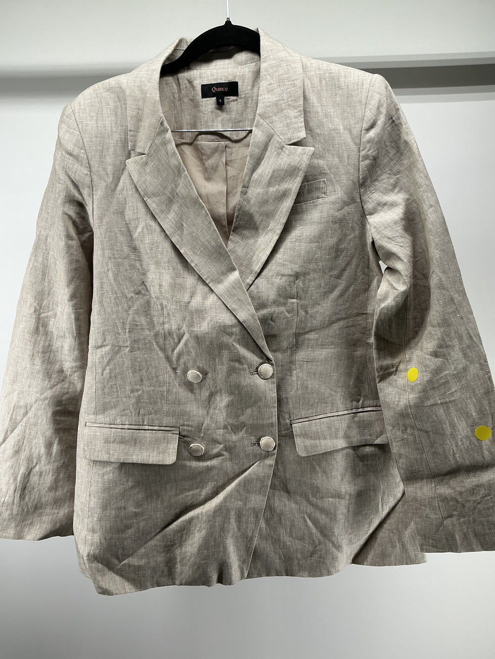100% European Linen Relaxed Double-Breasted Blazer